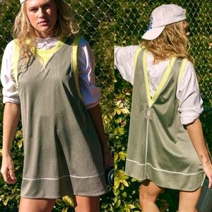 FP Movement Walk It Out Green Mesh Tank Dress